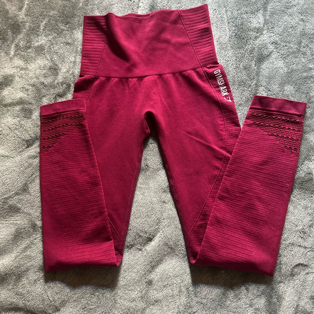 Gymshark women’s ' Burgundy High-Waist Seamless Leggings